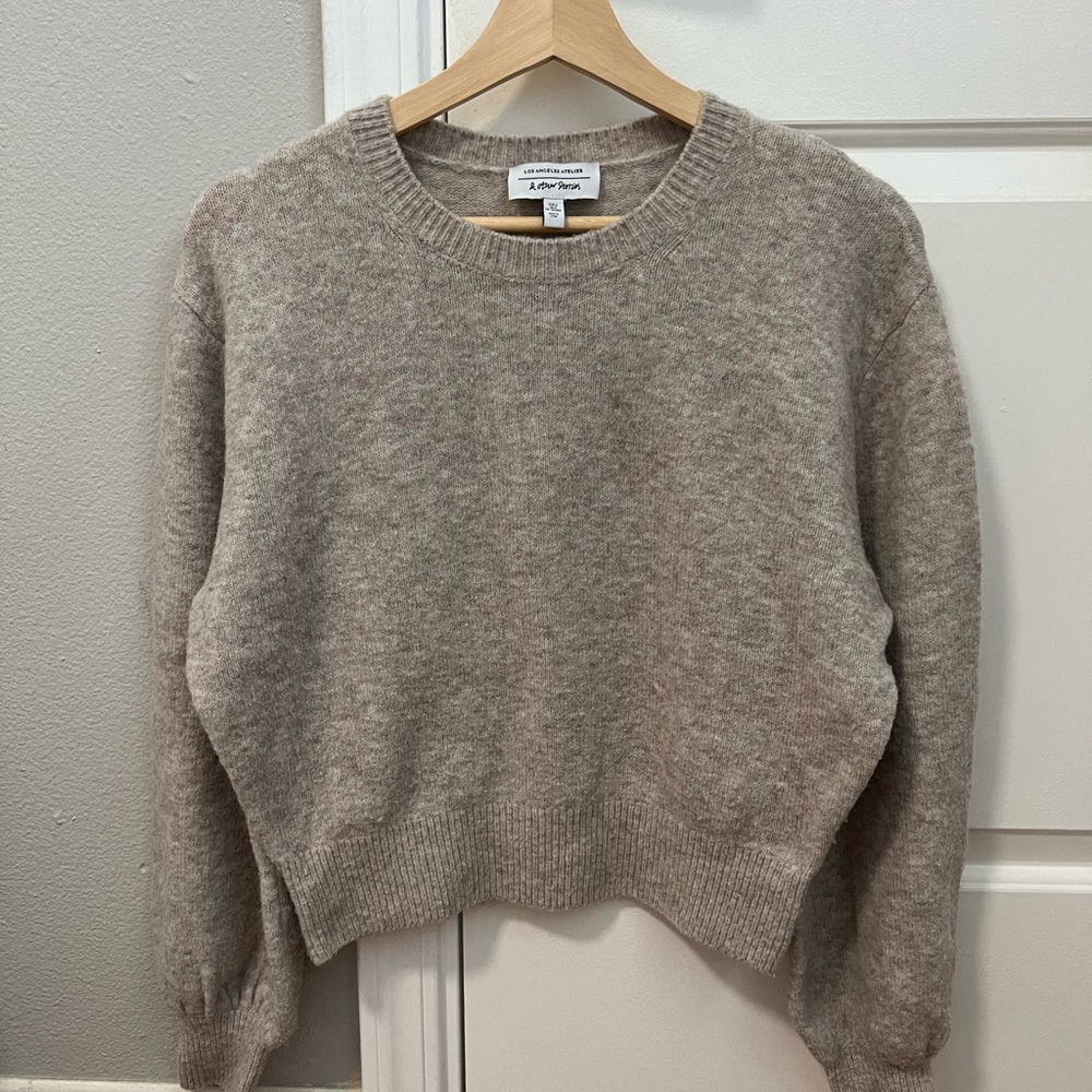 & Other Stories Gray Balloon Sleeve Sweater